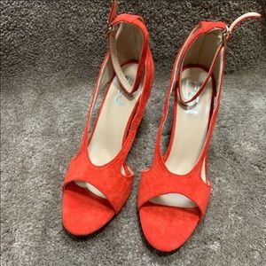 FSJ women peep toe ankle strap stilettos 👠